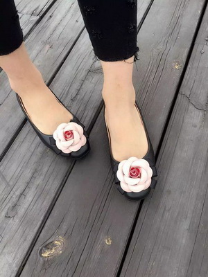 CHANEL Shallow mouth flat shoes Women--063